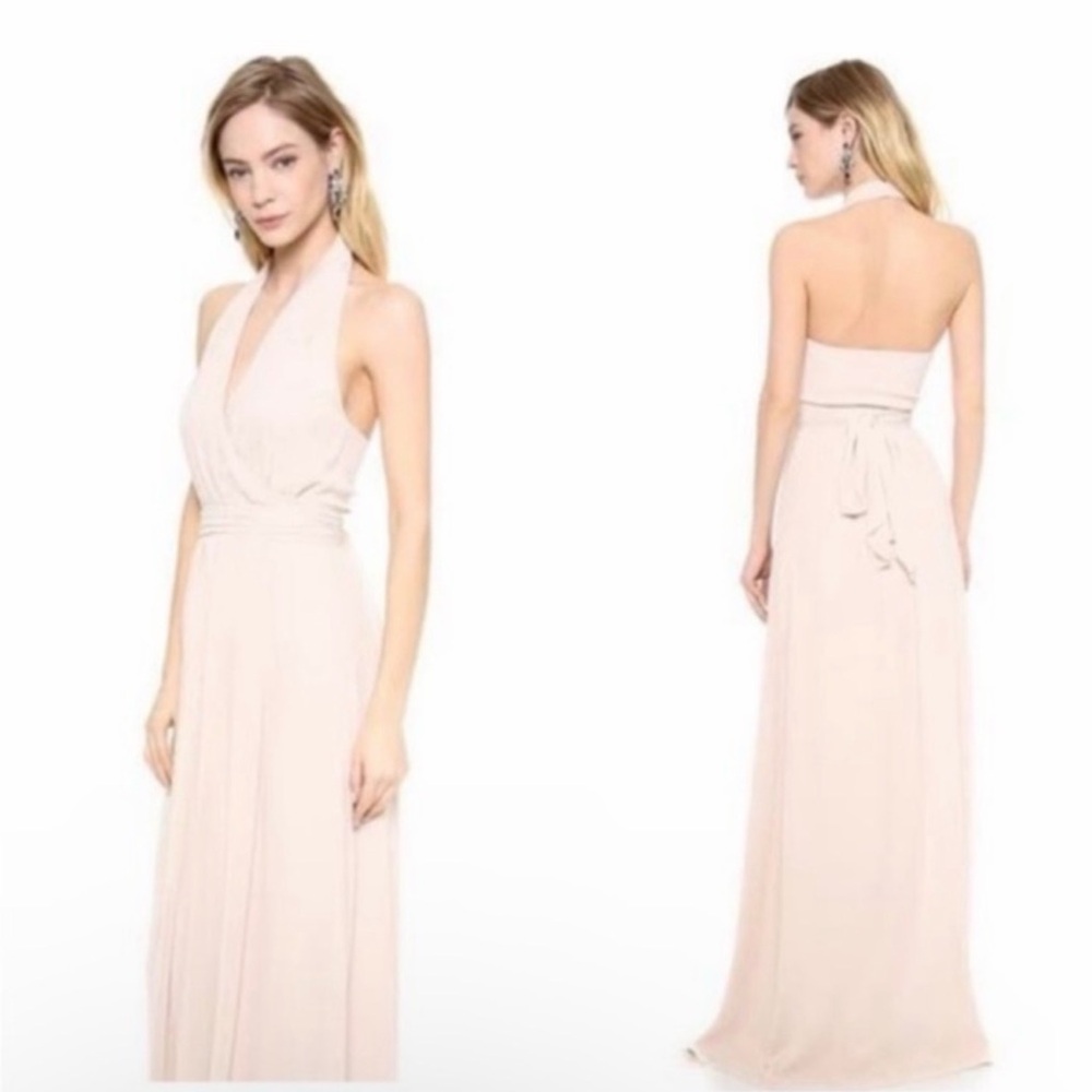 Ceremony by Joanna August Blush Halter Backless Maxi Dress